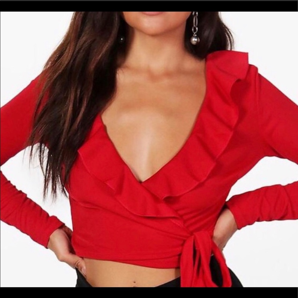 Polka Dot Tie Crop Top S